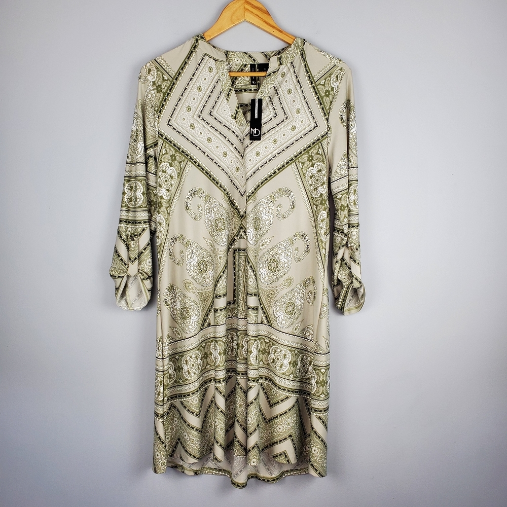 ND Patterned V-Neck Tunic / Dress, Size S, NWT!